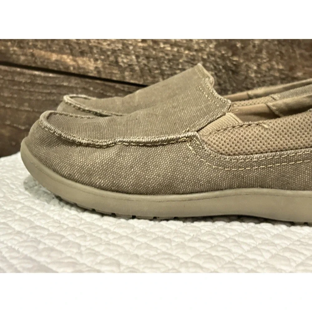 Toddler Crocs Canvas Slip On Shoes |‎ Santa Cruz Size C 2 Brown Canvas